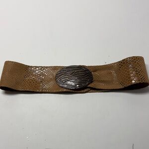 Vintage Chicos Brown Textured Belt with Bronze Buckle